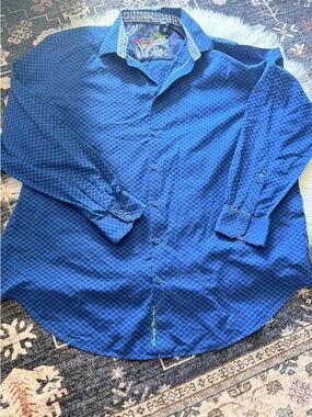 Robert Graham Men's Blue Checkered Shirt 3 XLTG